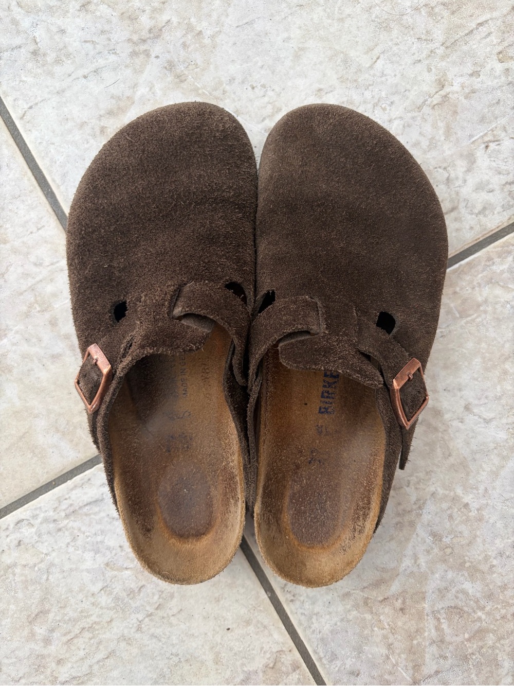 Birkenstock Brown Suede Boston Slip-On Clog -